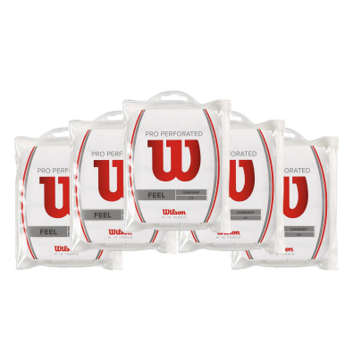 PACK OF 5 BAGS OF 12 WILSON PRO PERFORATED OVERGRIPS