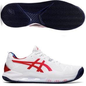 ASICS GEL RESOLUTION 8 CLAY L.E. WHITE/CLASSIC RED