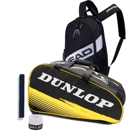 PACK DUNLOP CLUB THERMO BLACK YELLOW + MOCHILA HEAD ELITE BACKPACK BKWH